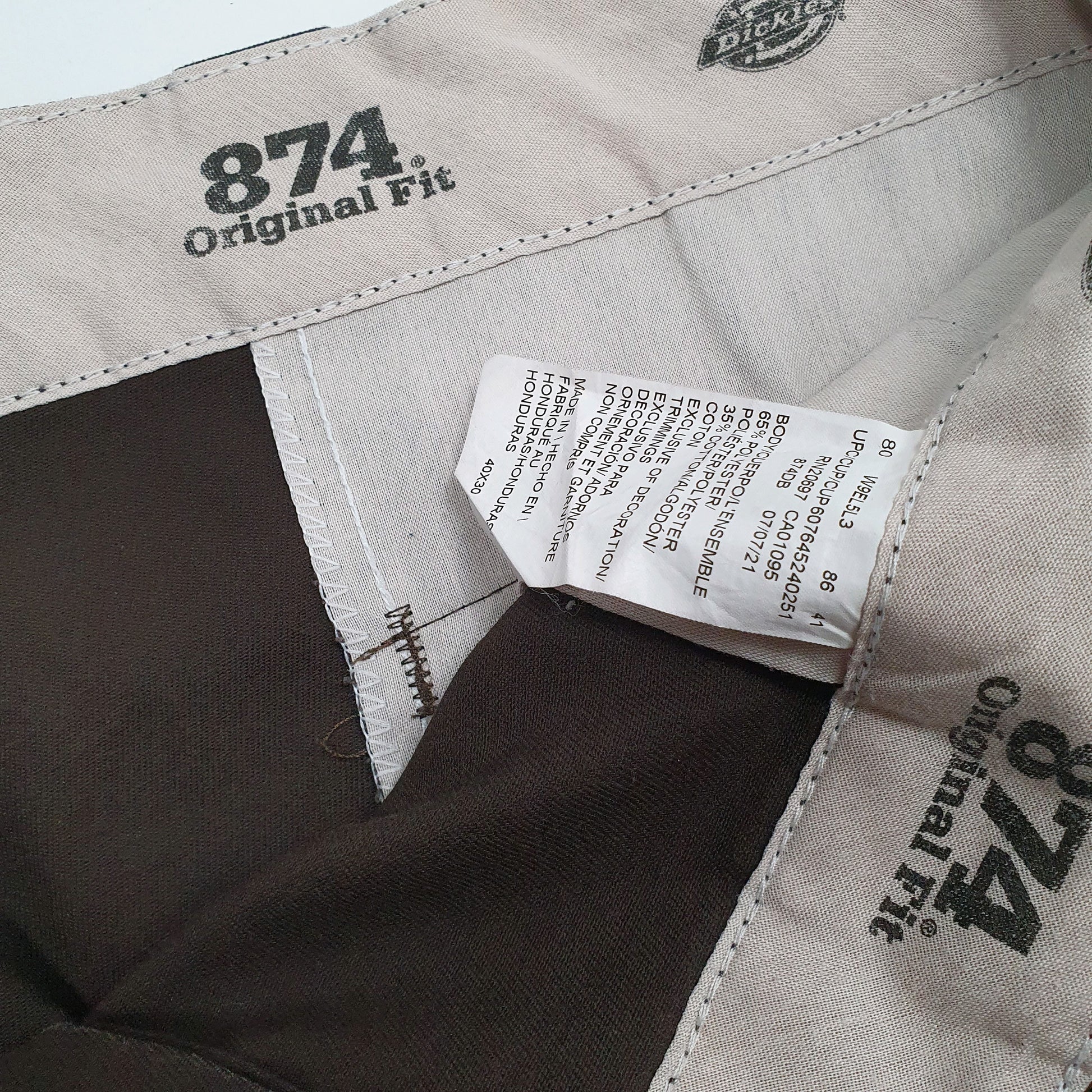 Mens Brown Dickies 874 Workwear  Trousers
