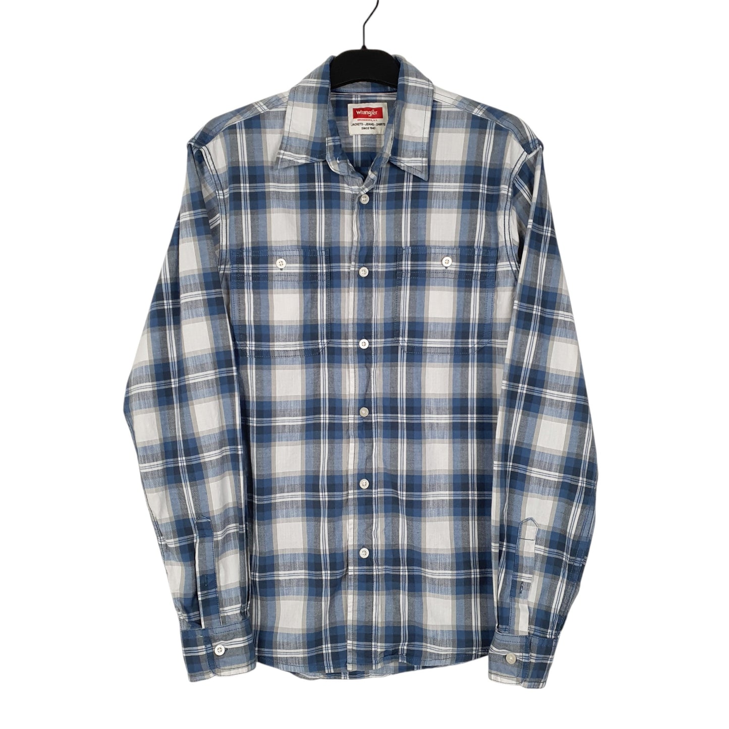 Mens Blue Wrangler  Long Sleeve Shirt