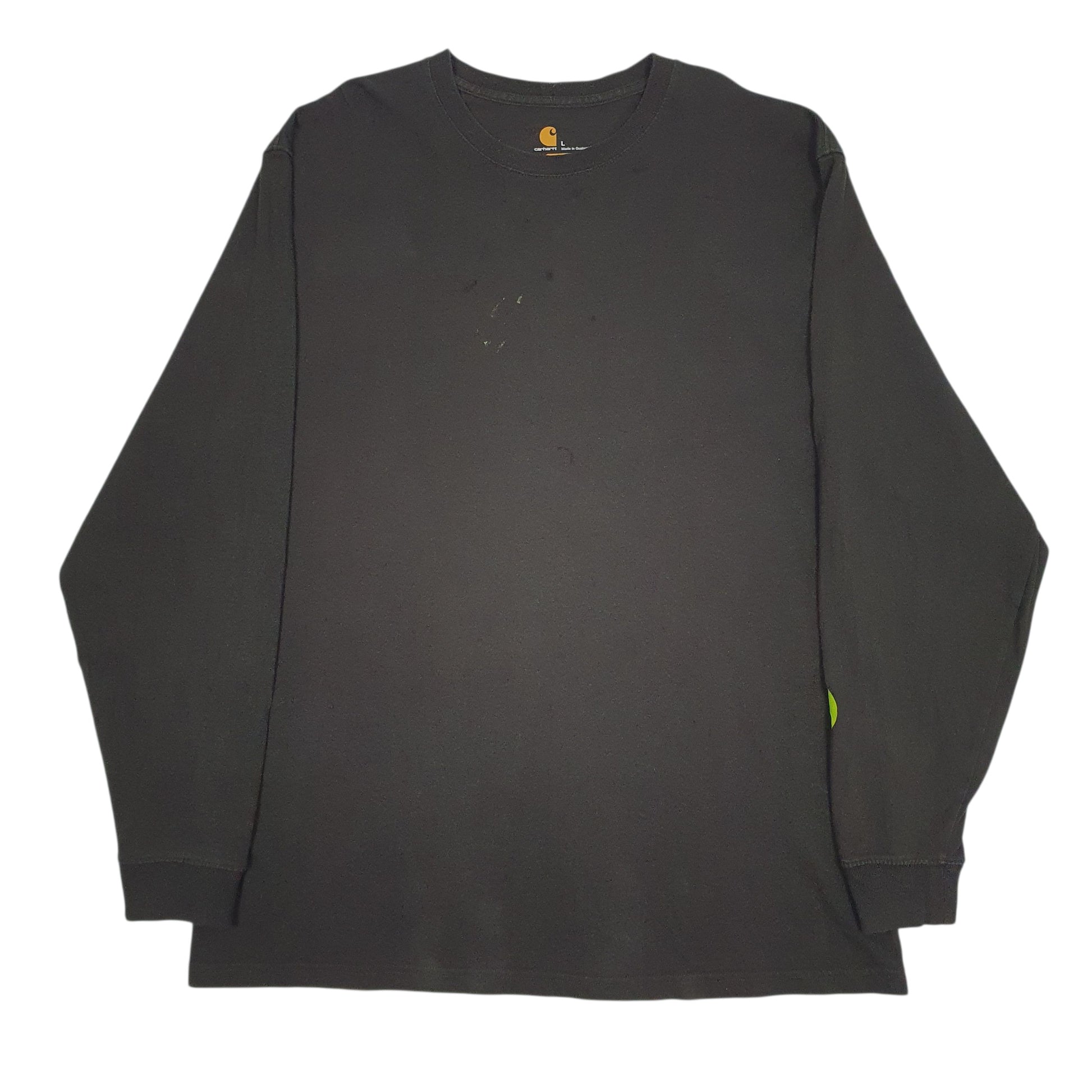 Mens Green Carhartt  Long Sleeve T Shirt