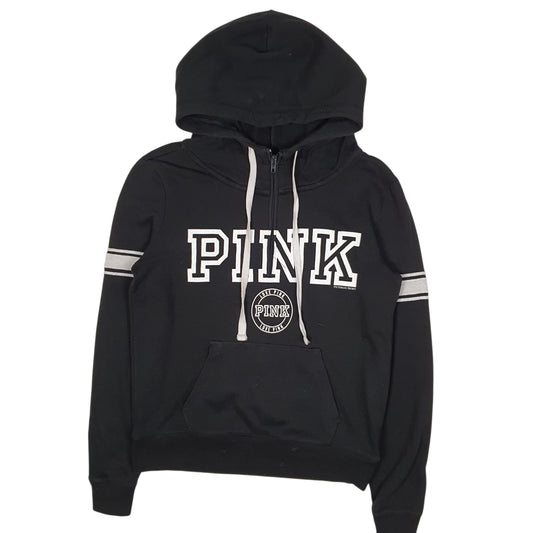 Womens Black Victorias Secret Pink Quarter Zip Jumper