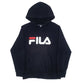 Mens Black Fila Spellout Hoodie Jumper