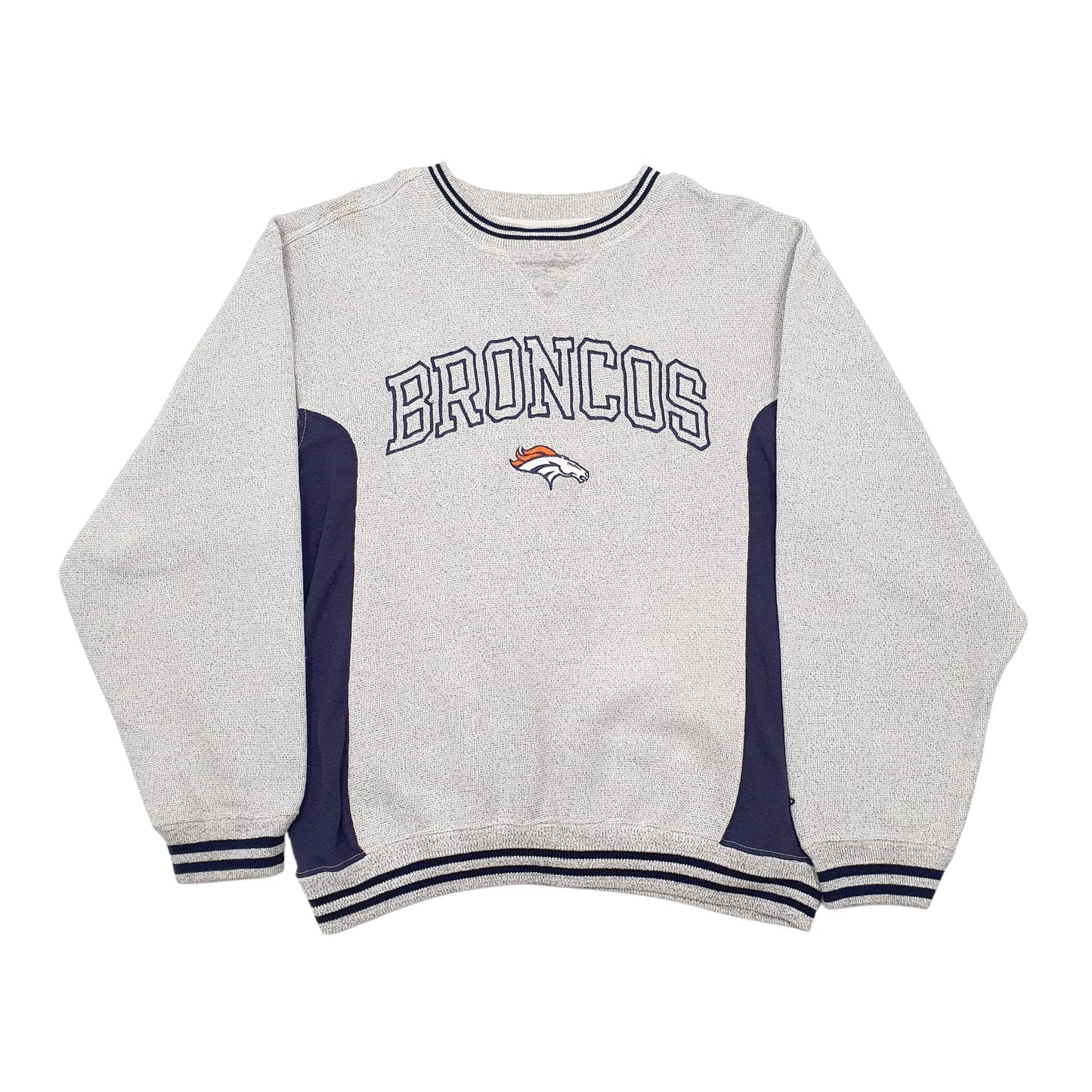 Mens Grey Logo Athletic NFL Denver Broncos Vintage 90s Crewneck Jumper