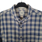 Mens Blue L.L.Bean Scotch Plaid Flannel  Shirt