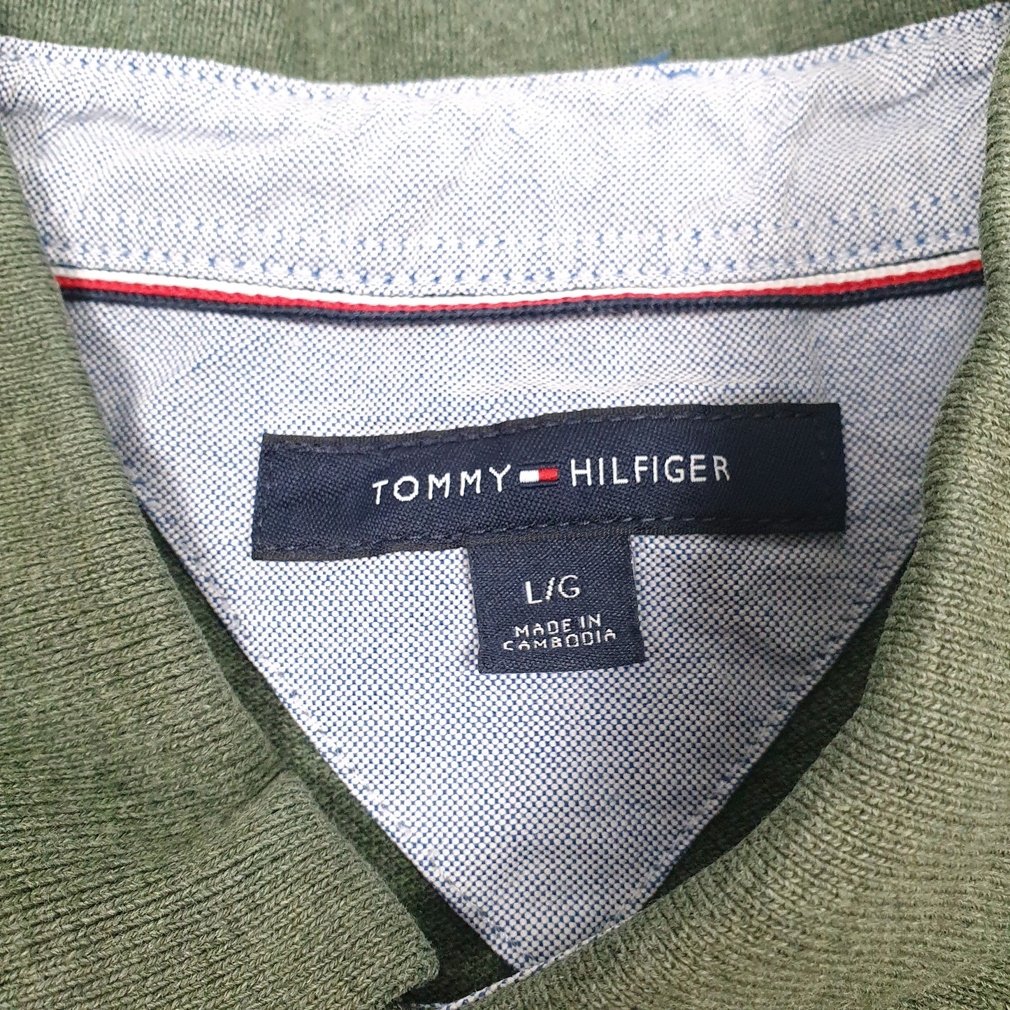 Mens Green Tommy Hilfiger  Hoodie Polo Shirt
