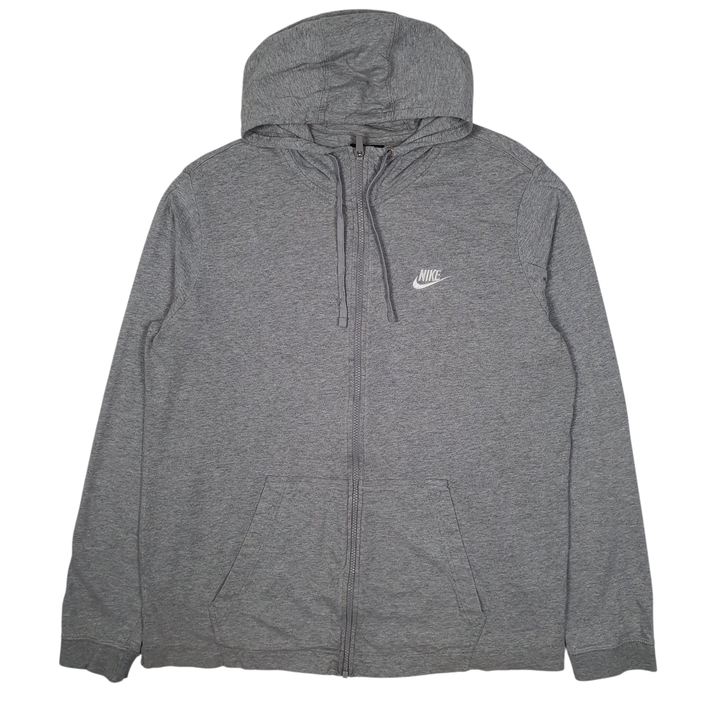 Mens Grey Nike Hoodie Lightweight Full Zip Jumper