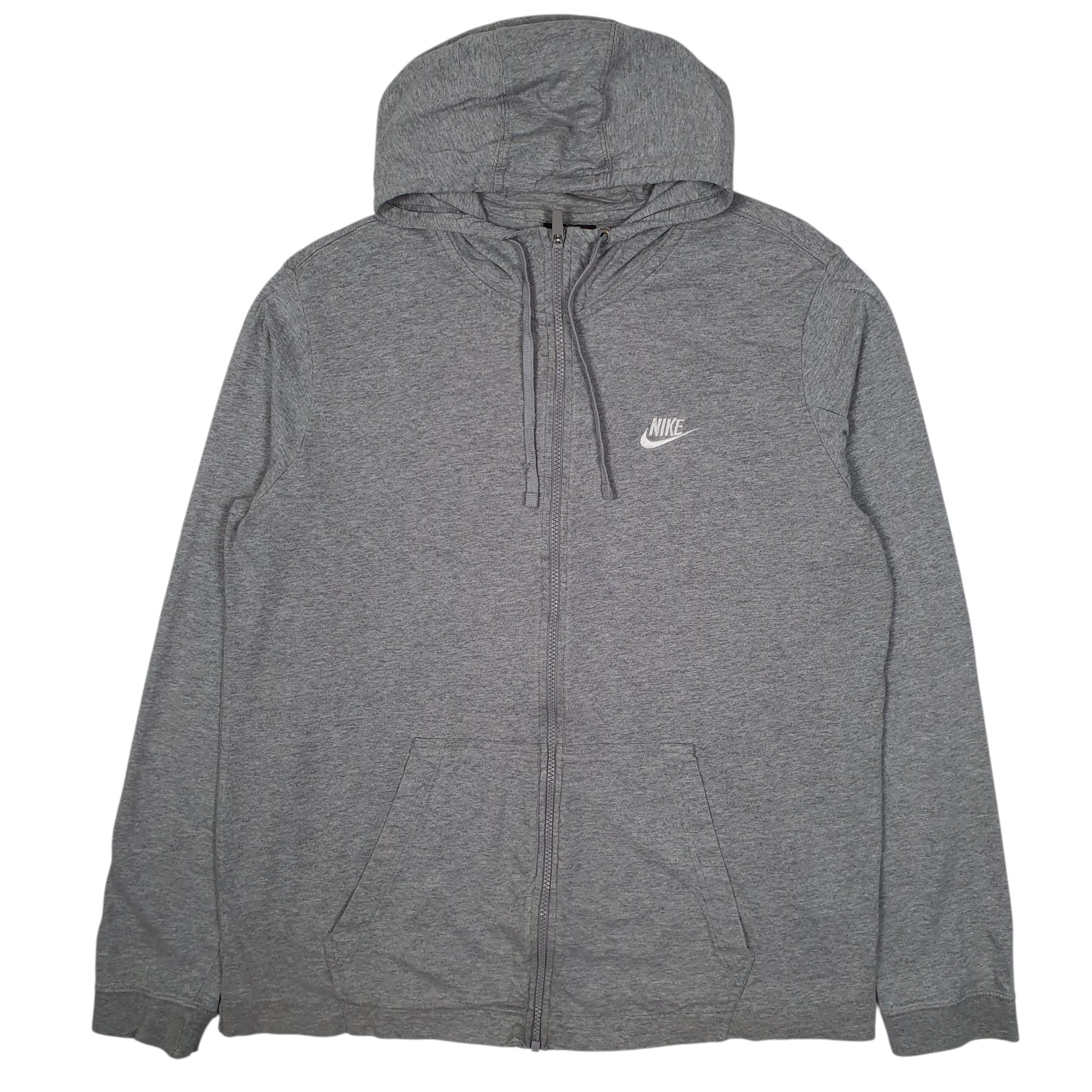 Mens Grey Nike Hoodie Lightweight Full Zip Jumper