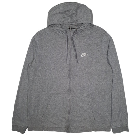 Mens Grey Nike Hoodie Lightweight Full Zip Jumper