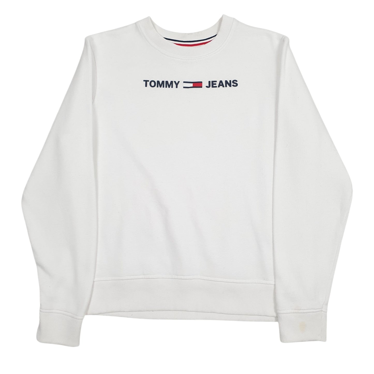 Womens White Tommy Hilfiger Spellout Crewneck Jumper