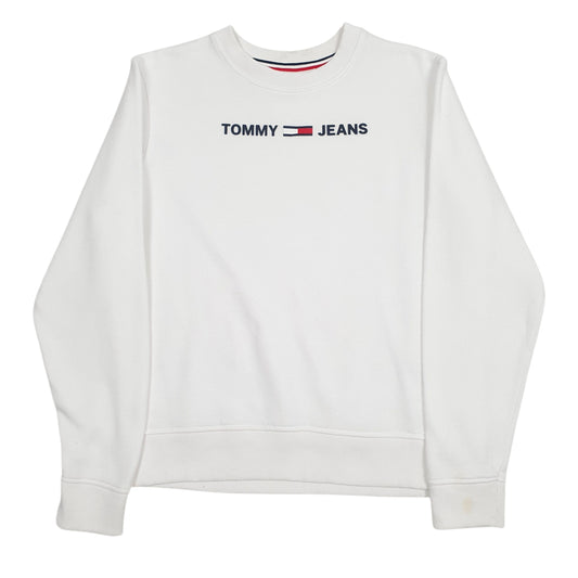 Womens White Tommy Hilfiger Spellout Crewneck Jumper