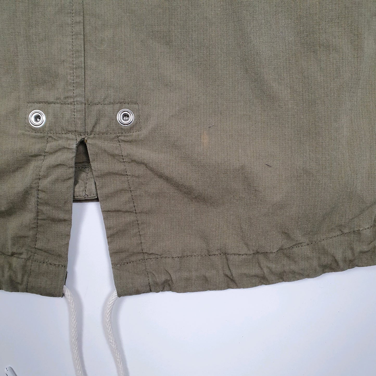 Mens Green Levis Longline Trench Fishtail  Coat