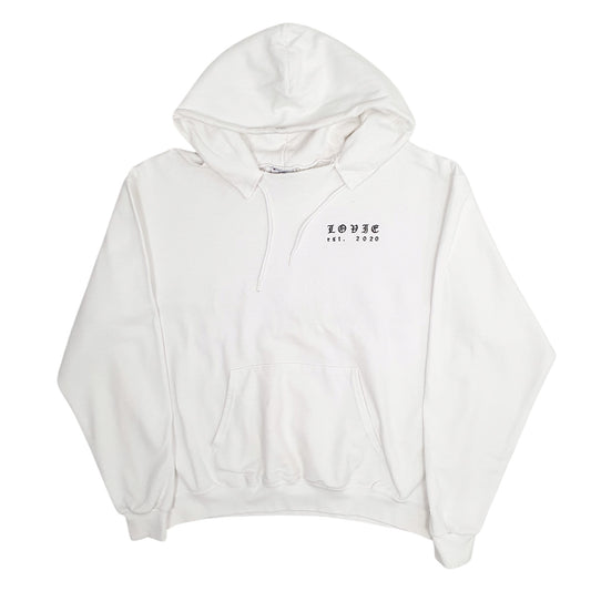 Mens White Champion  Hoodie Jumper