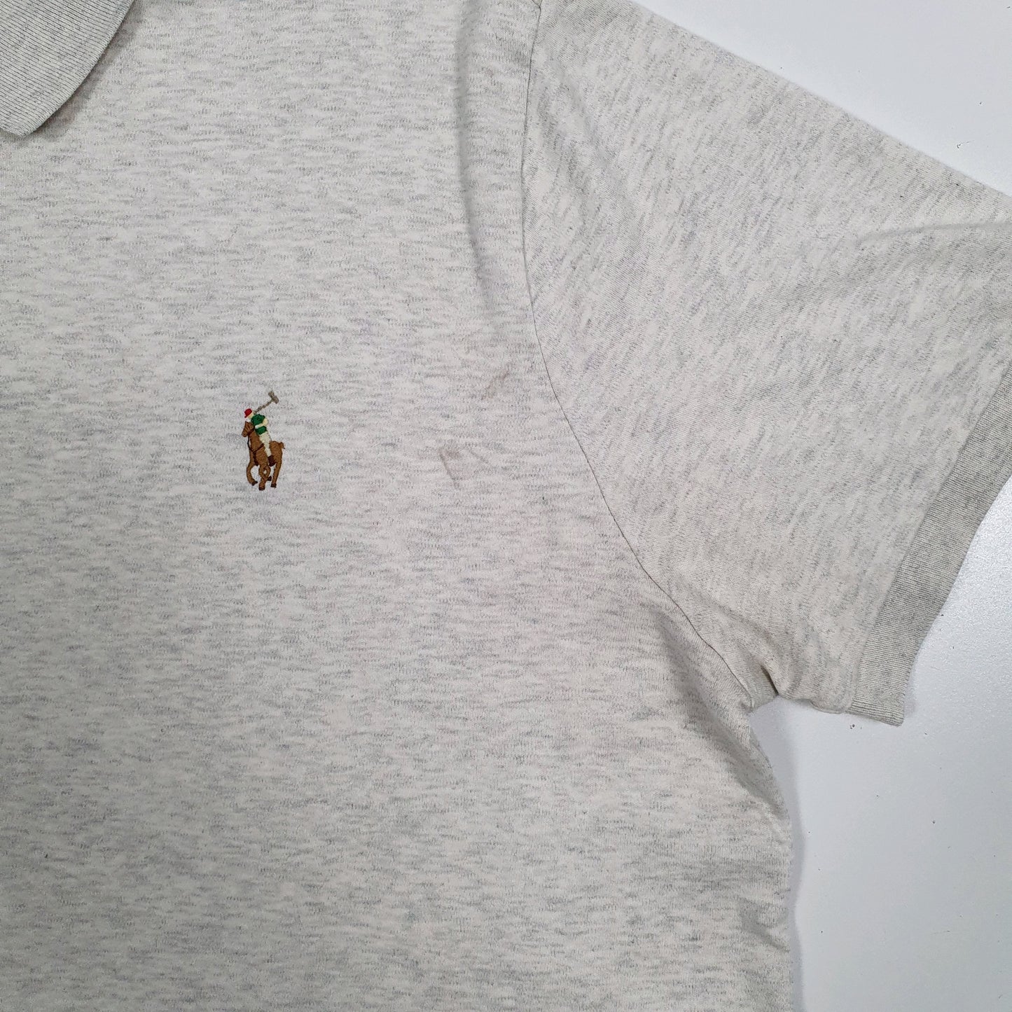 Mens Grey Polo Ralph Lauren Custom Slim Fit  Polo Shirt