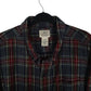 Mens Grey L.L.Bean Thick Flannel Plaid  Shirt