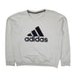 Womens White Adidas  Crewneck Jumper