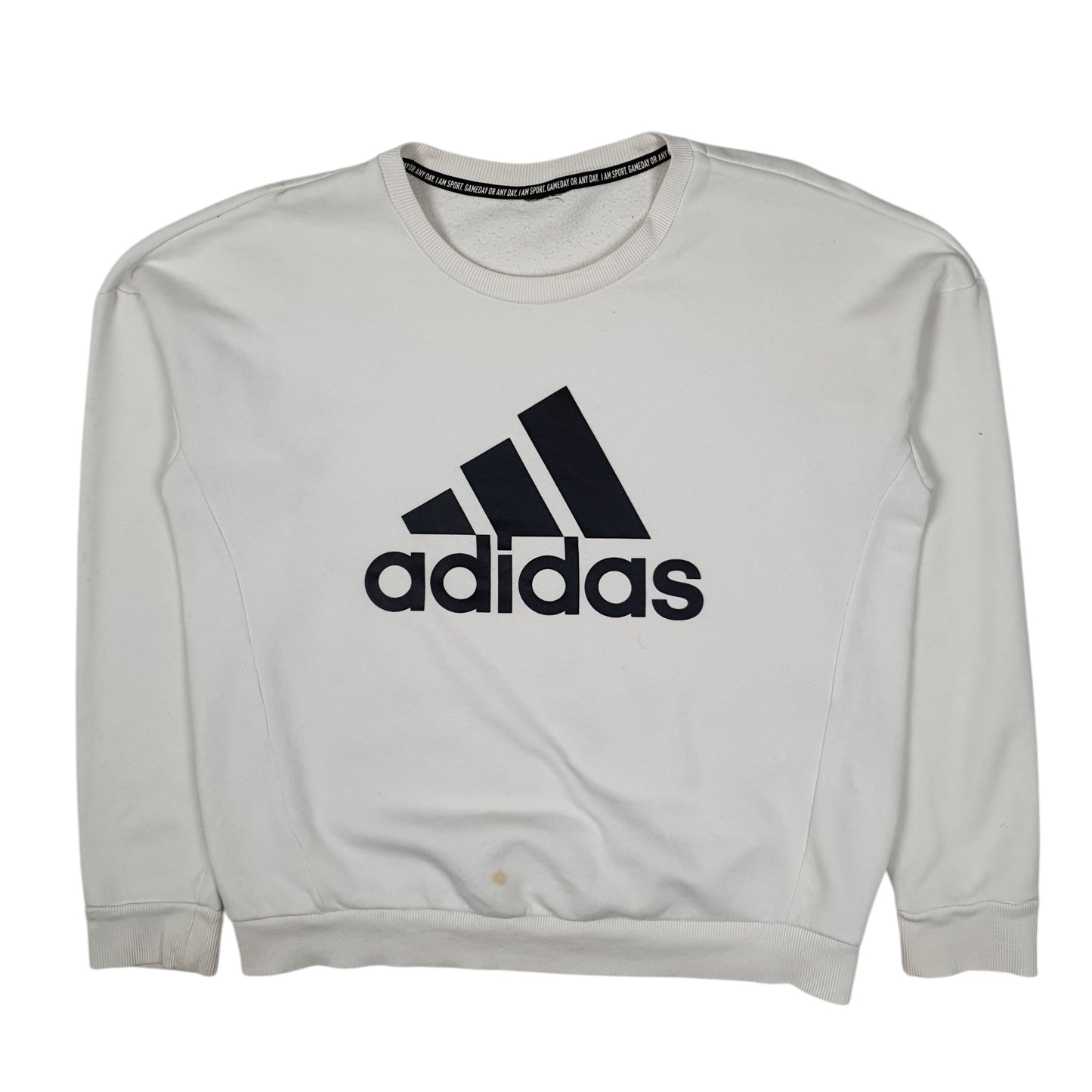 Womens White Adidas  Crewneck Jumper