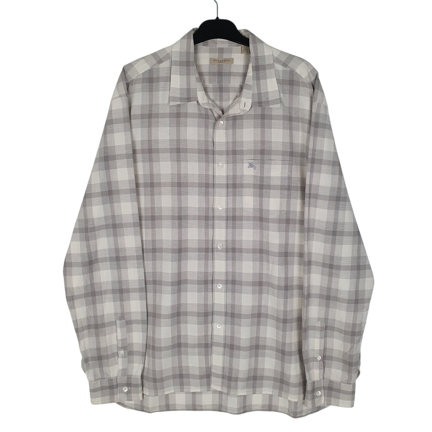 Mens Grey Burberry  Long Sleeve Shirt