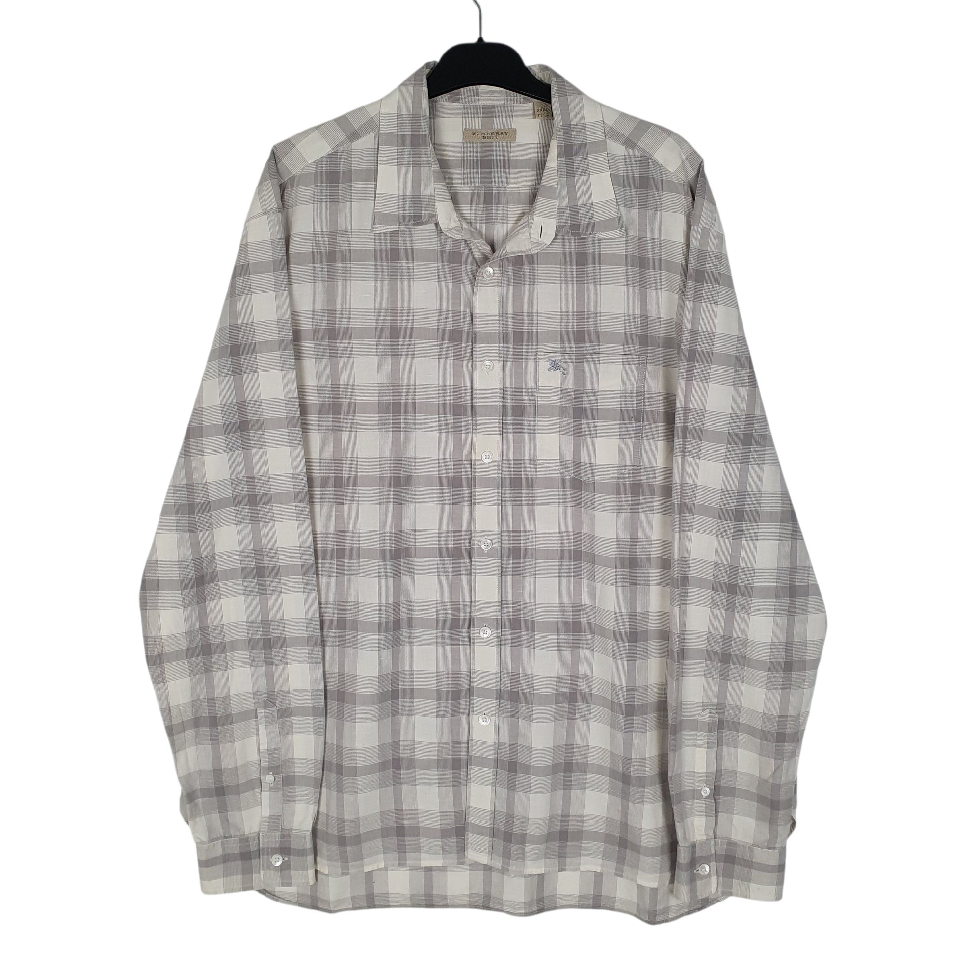 Mens Grey Burberry  Long Sleeve Shirt