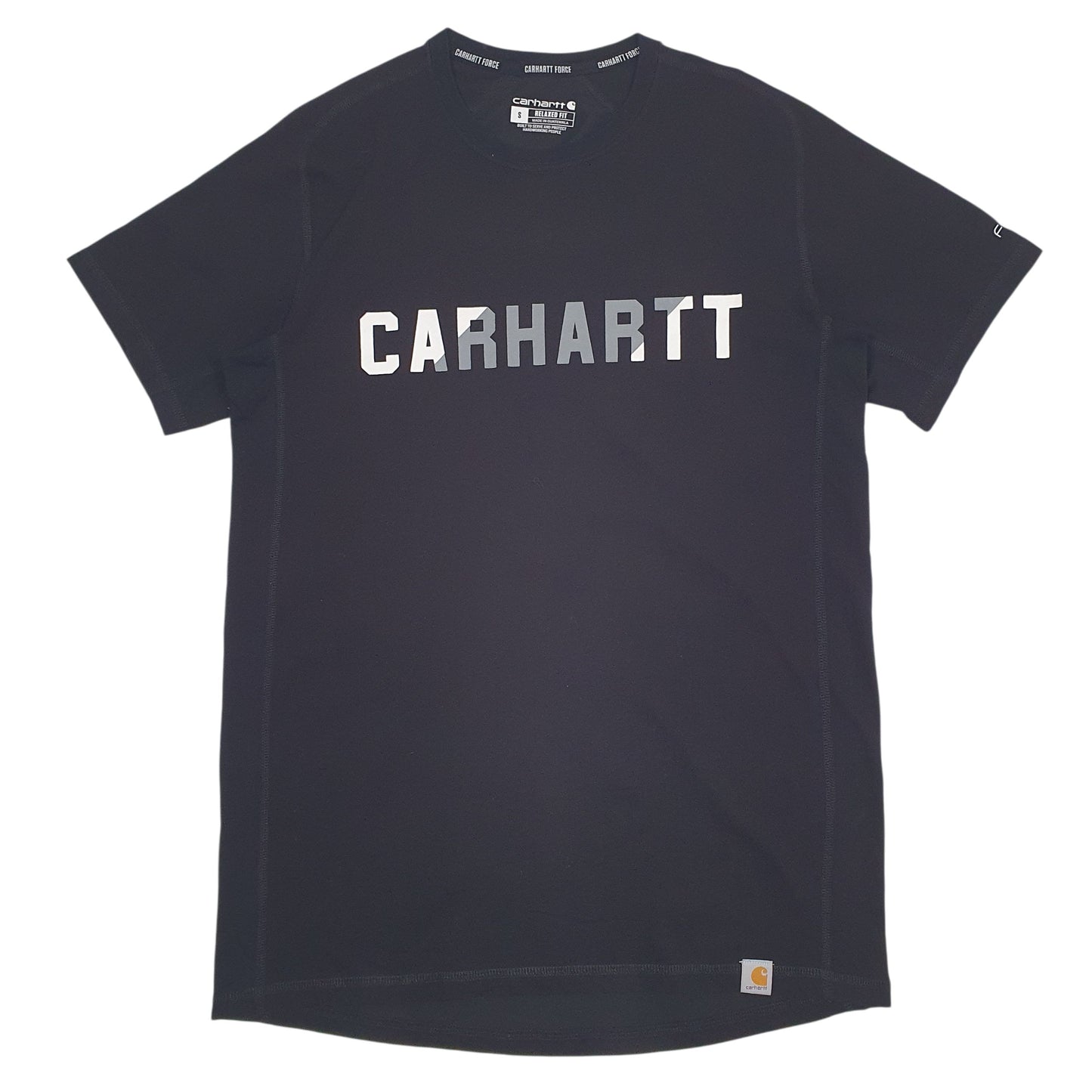 Mens Black Carhartt Spellout Short Sleeve T Shirt