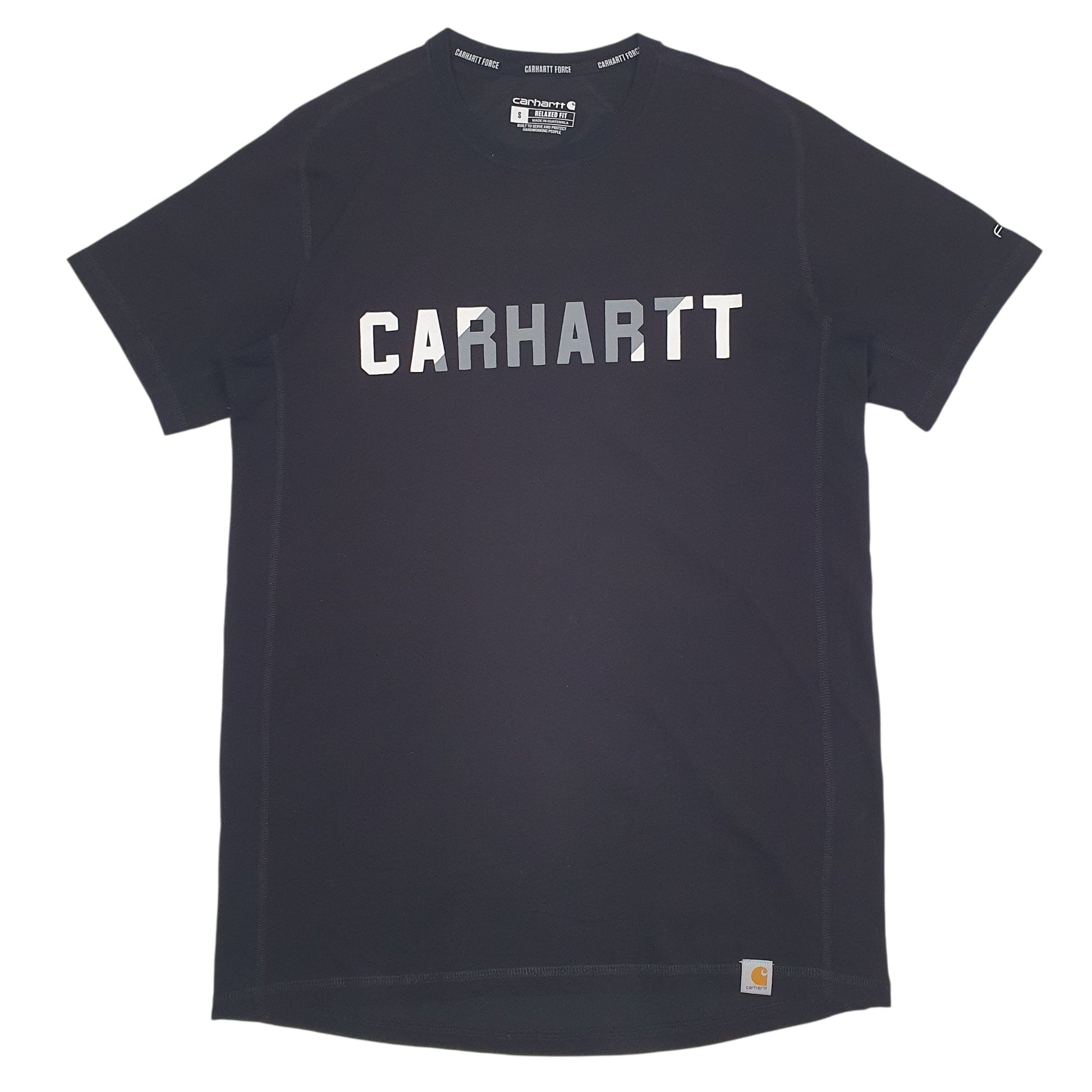 Mens Black Carhartt Spellout Short Sleeve T Shirt