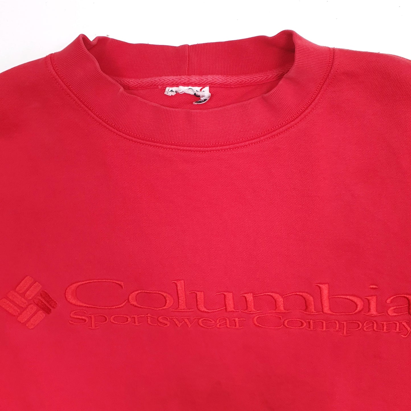 Mens Red Columbia Sportswear Company Spellout Crewneck Jumper
