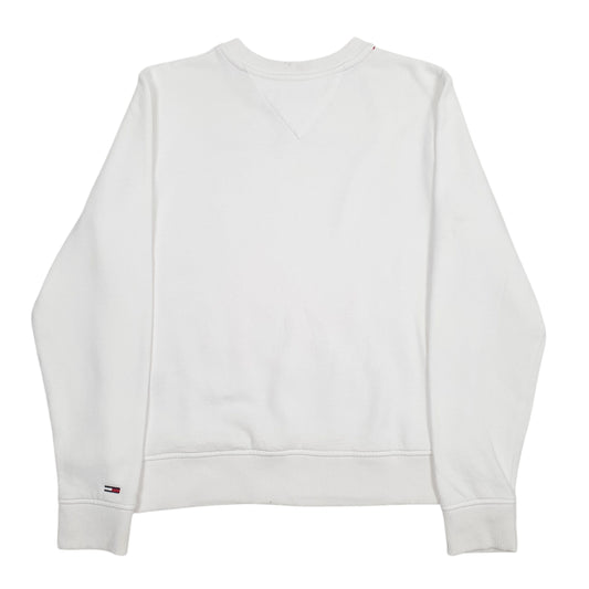 Womens White Tommy Hilfiger Spellout Crewneck Jumper