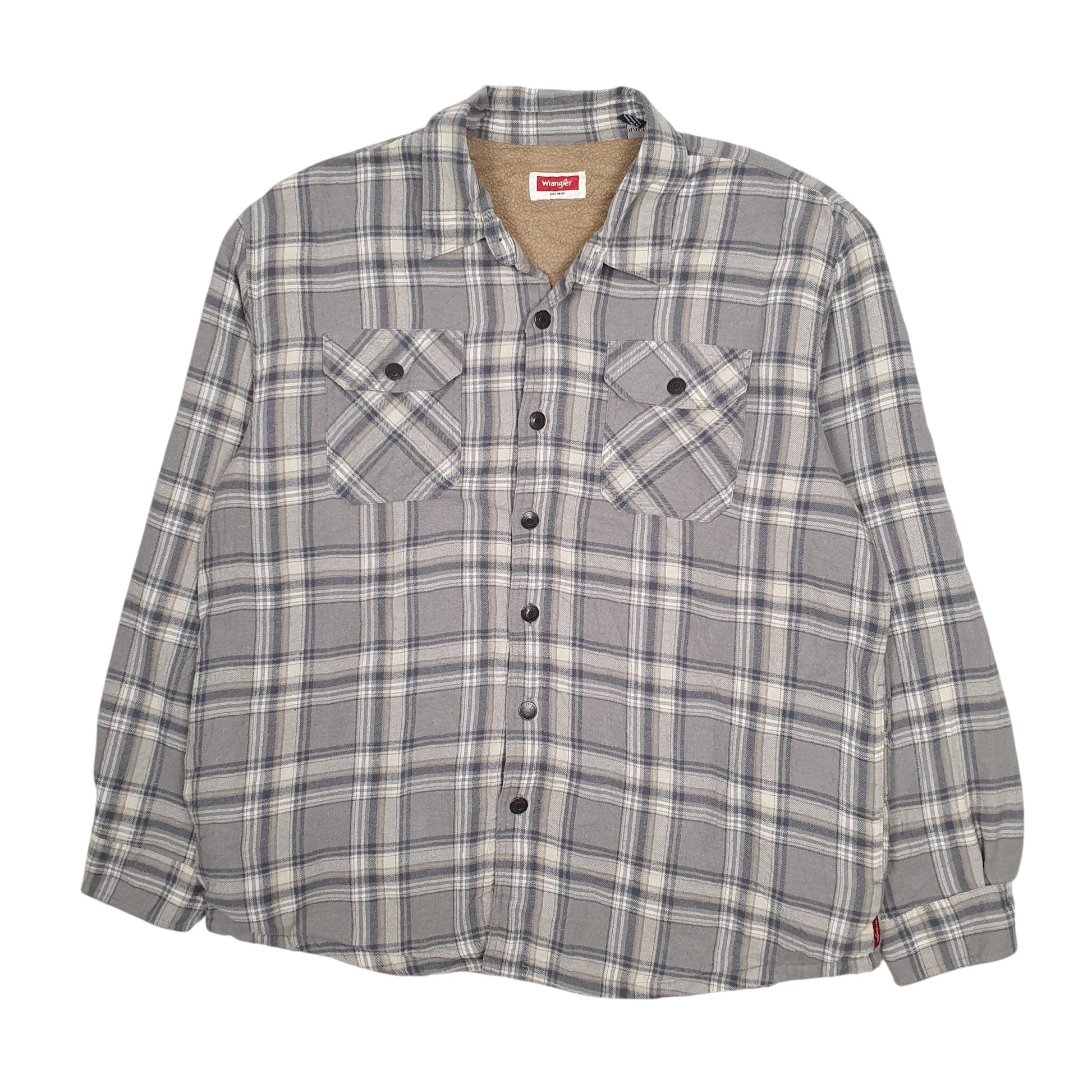 Mens Grey Wrangler Sherpa Lined  Coat