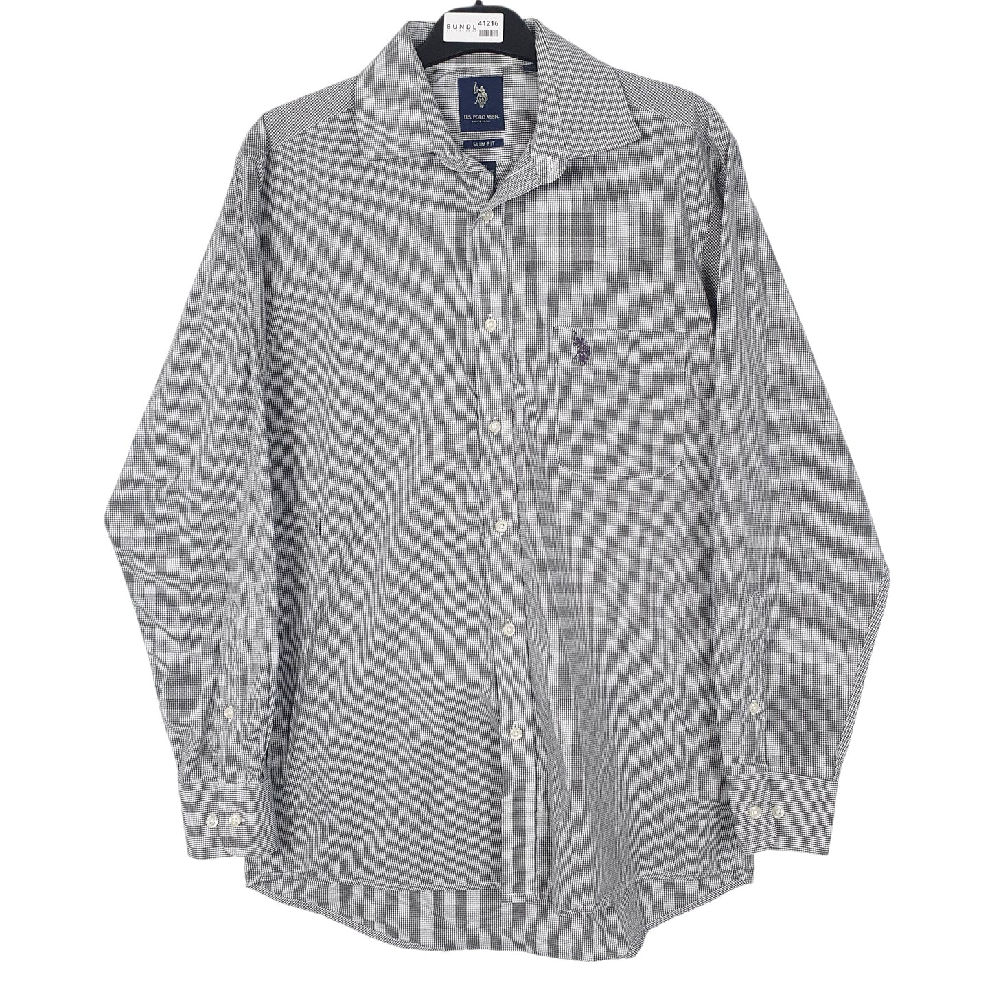 Mens Grey US Polo Assn  Long Sleeve Shirt