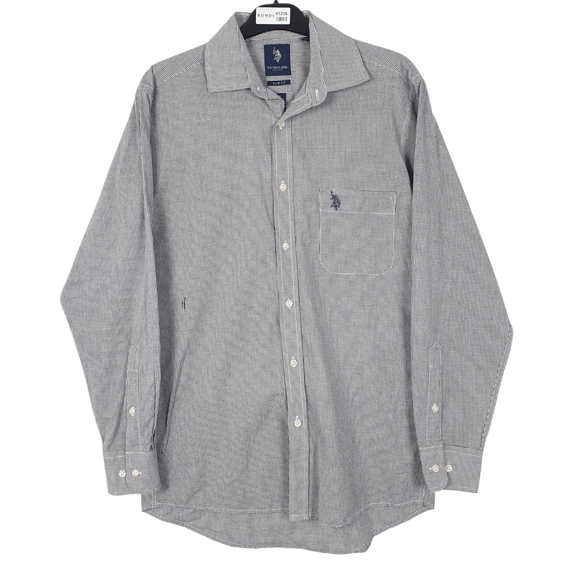 Mens Grey US Polo Assn  Long Sleeve Shirt