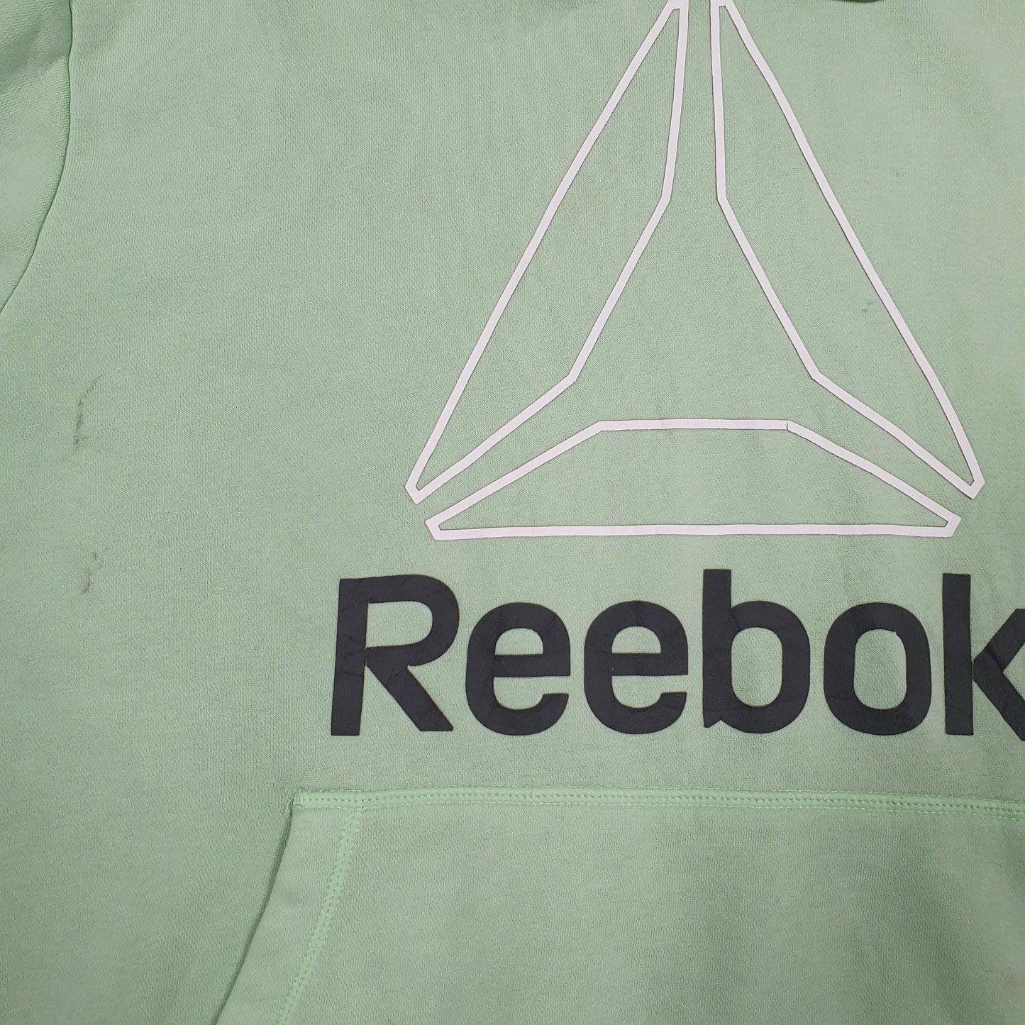 Mens Green Reebok Spellout Hoodie Jumper