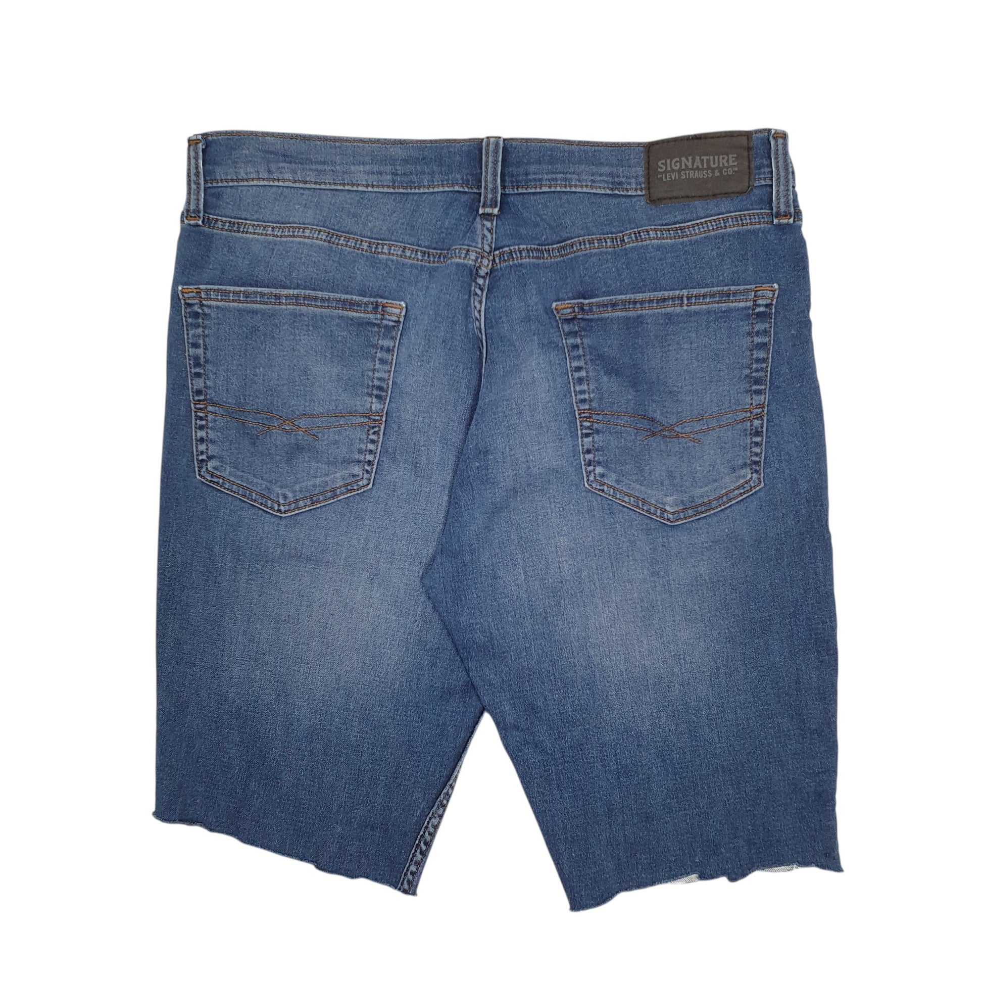 Mens Blue Levis Signature Stretch Cut Offs  Shorts