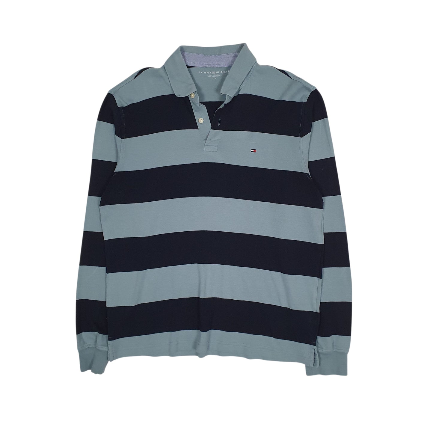 Mens Blue Tommy Hilfiger  Long Sleeve Polo Shirt