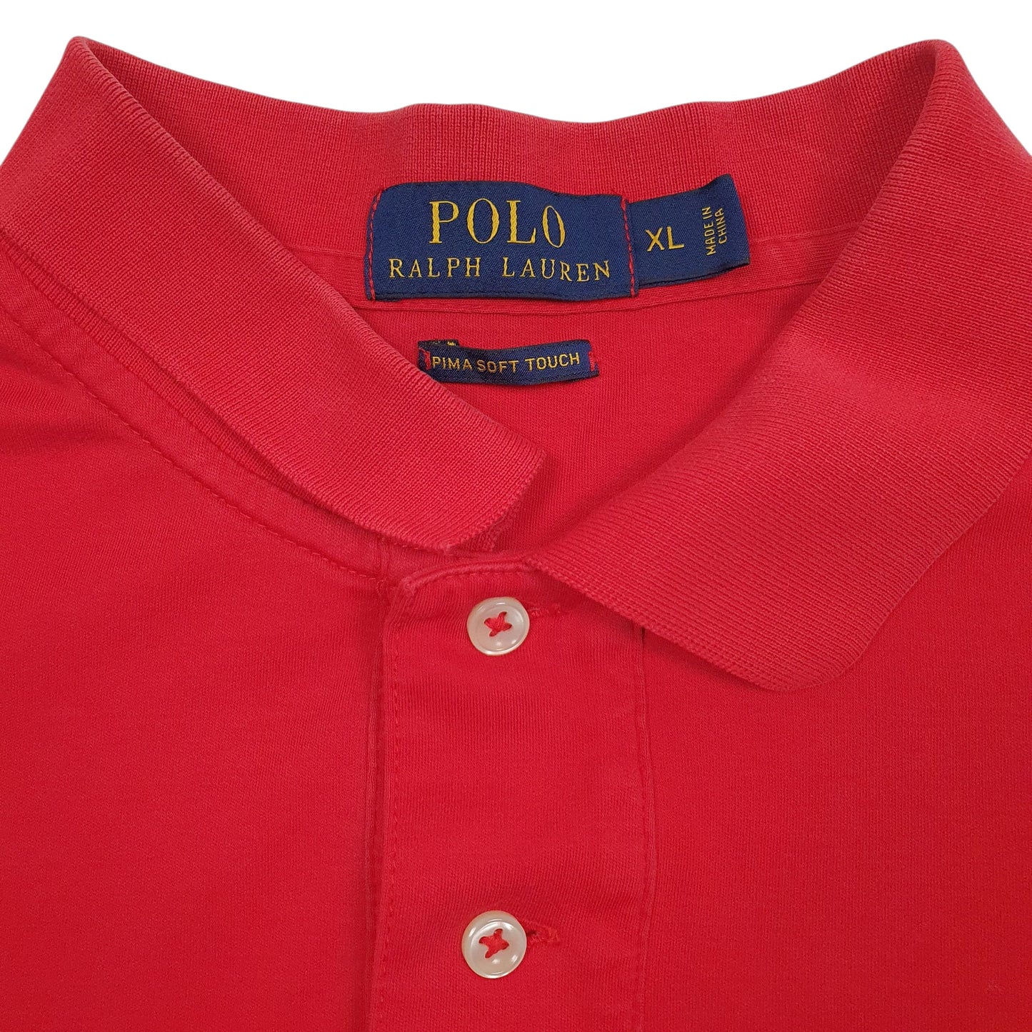 Mens Red Polo Ralph Lauren Pima Soft Touch  Polo Shirt
