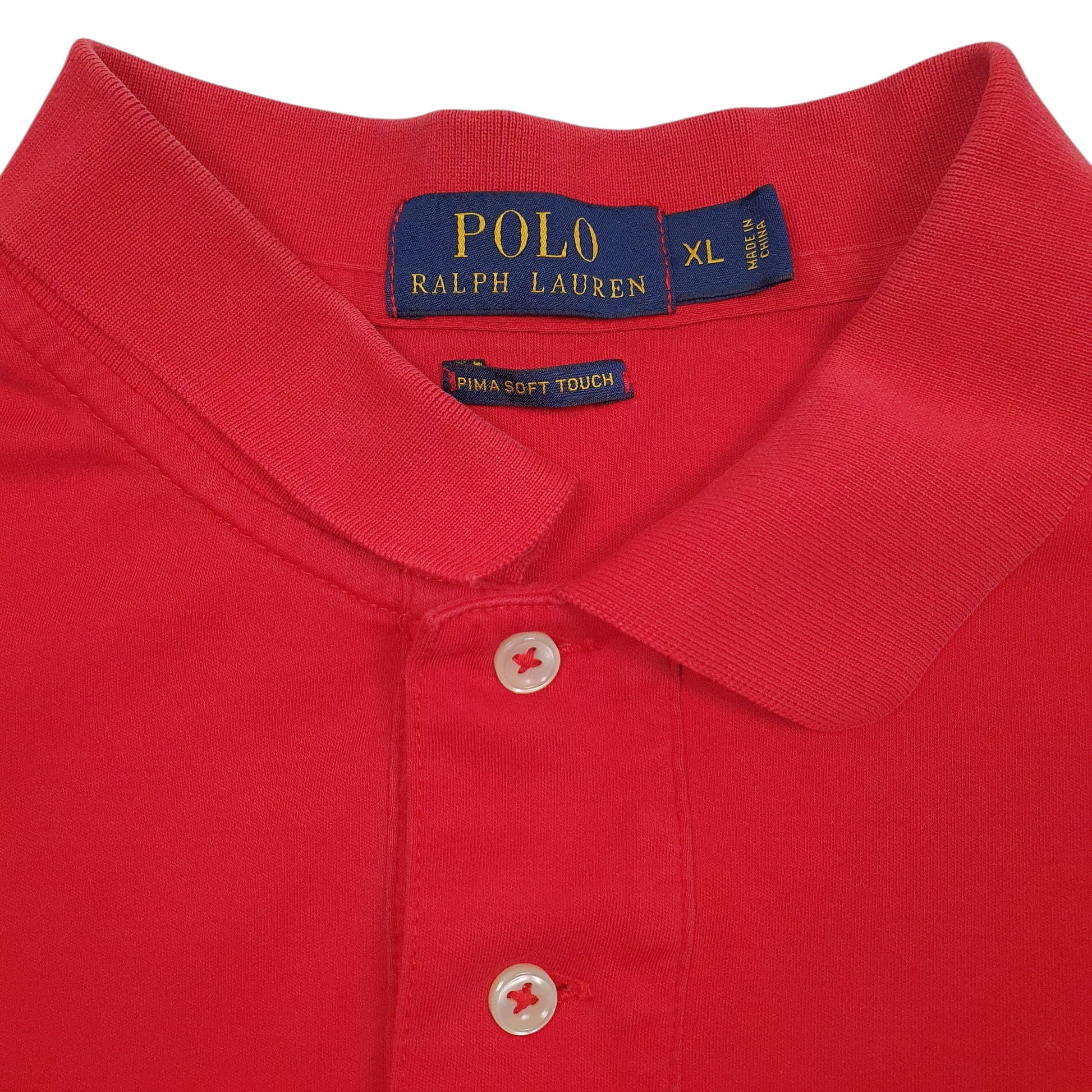 Mens Red Polo Ralph Lauren Pima Soft Touch  Polo Shirt