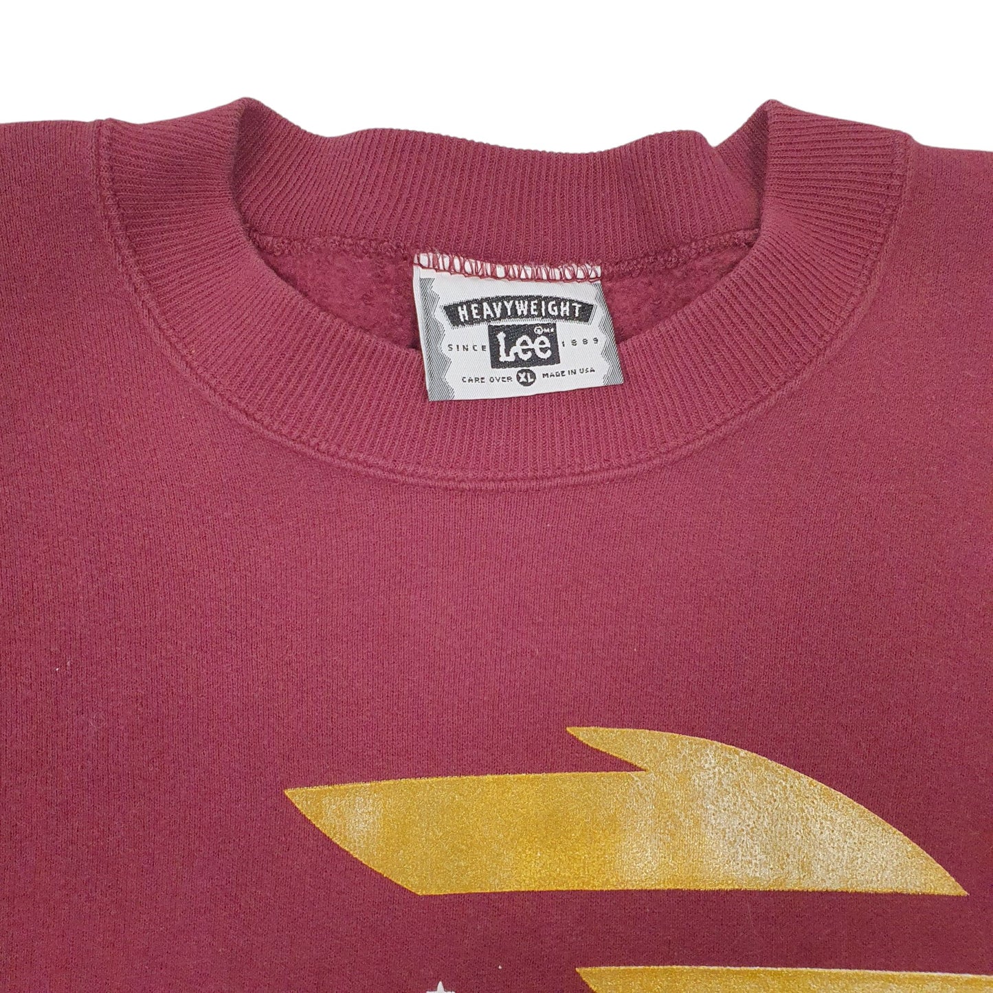 Mens Burgundy Lee Vintage US Post Made In USA Crewneck Jumper