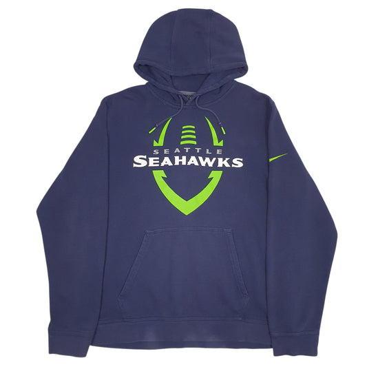 Mens Navy Nike NFL Seattle Seahawks Hoodie Jumper