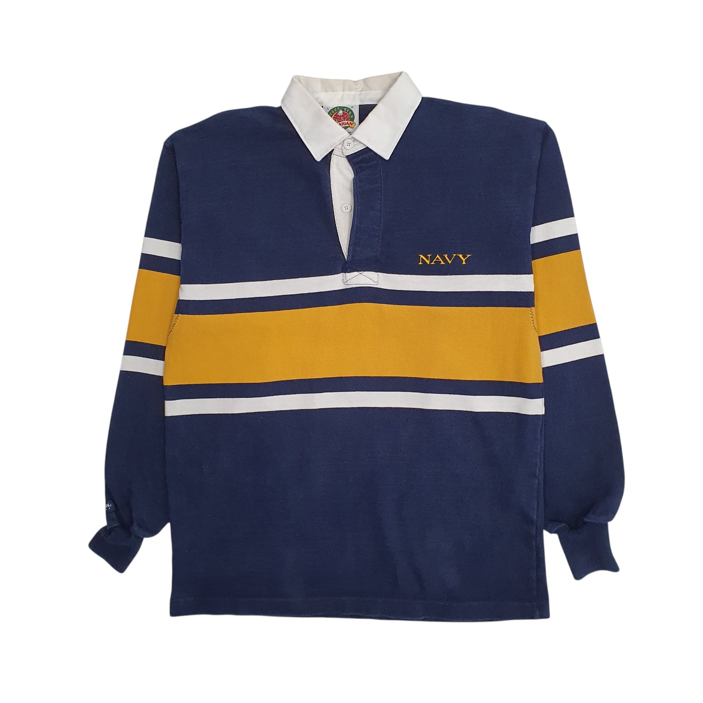 Mens Navy Barbarian Rugby Long Sleeve Polo Shirt