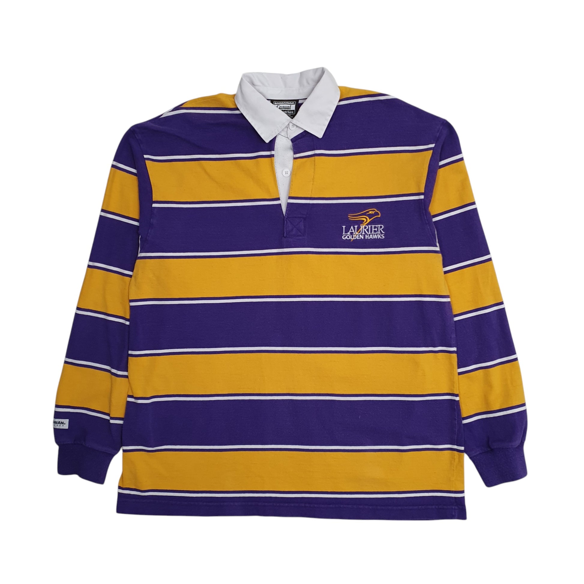 Mens Purple Barbarian Rugby Long Sleeve Polo Shirt