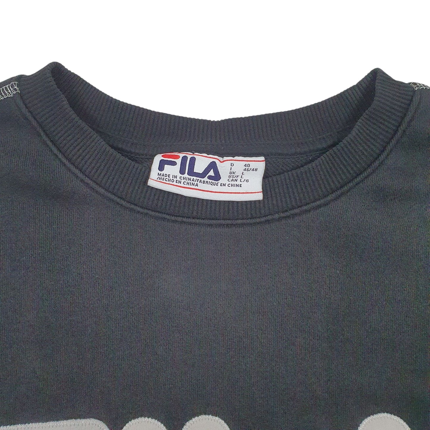 Womens Black Fila Spellout Crewneck Jumper