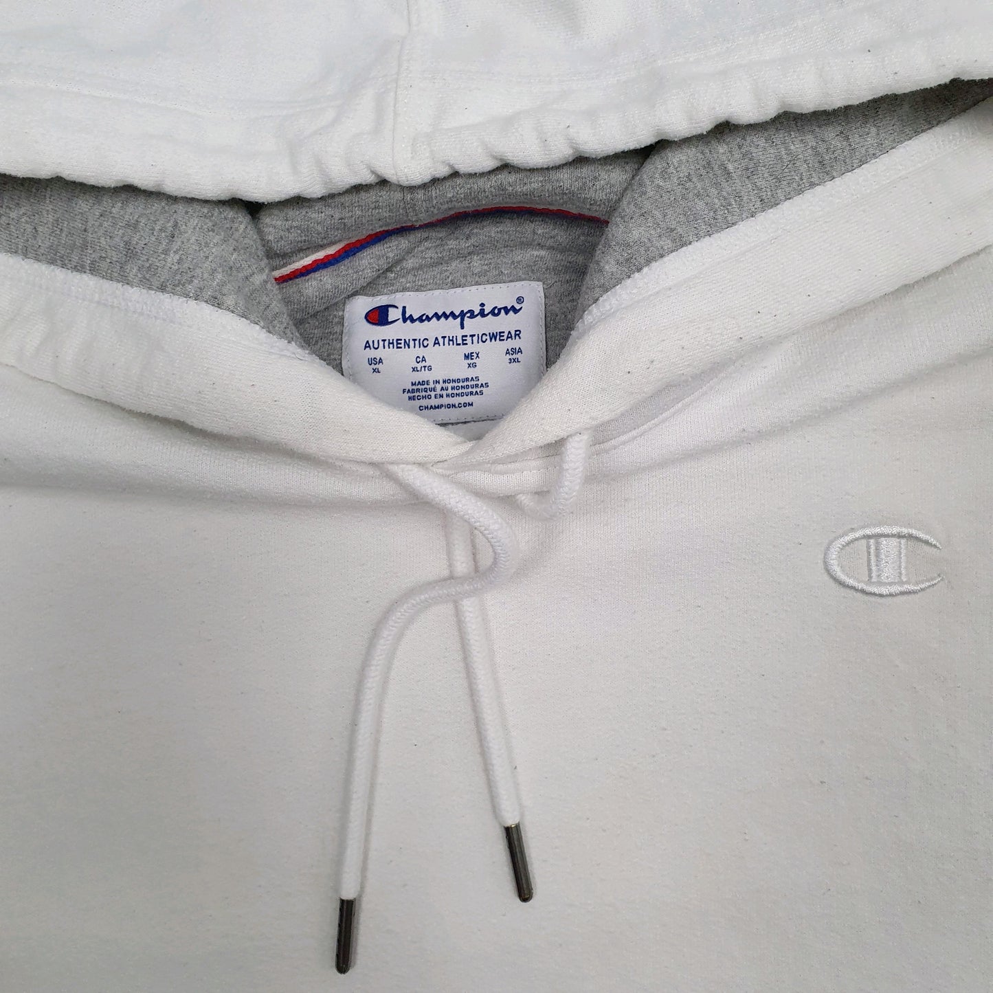 Mens White Champion  Hoodie Jumper