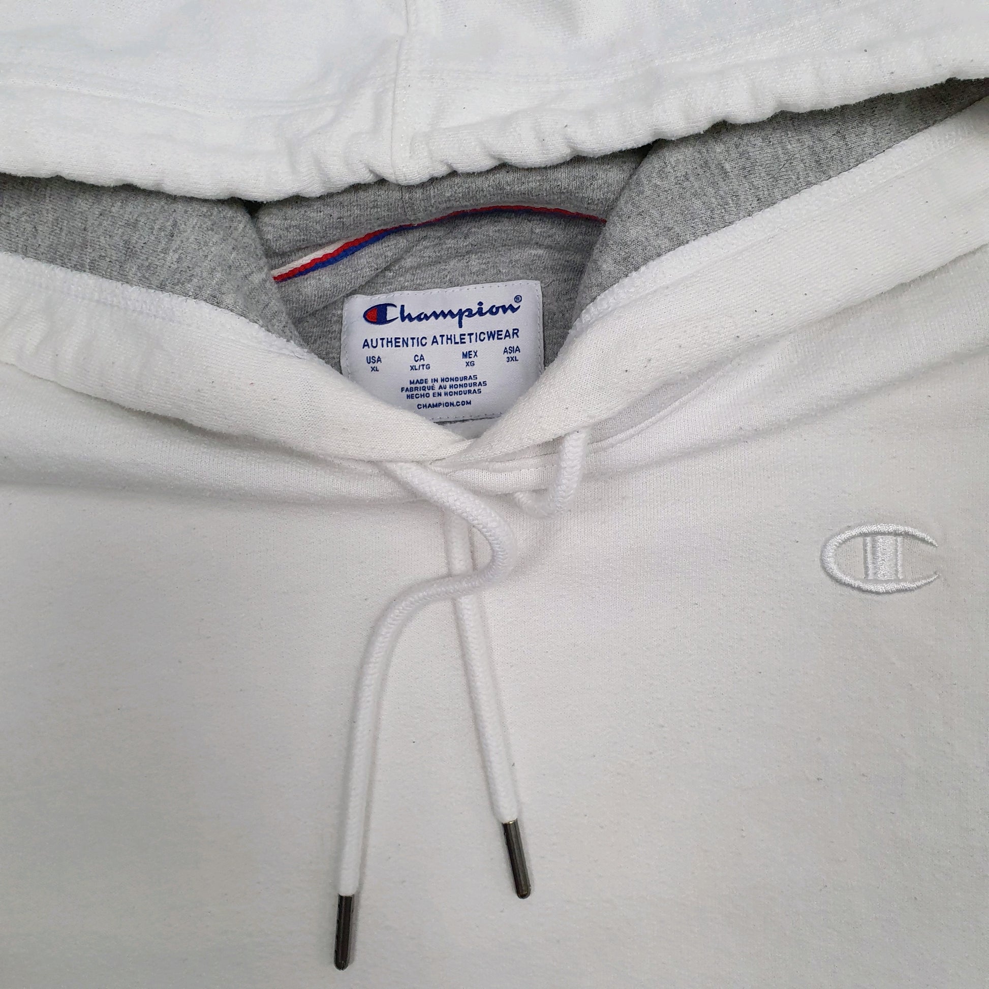 Mens White Champion  Hoodie Jumper