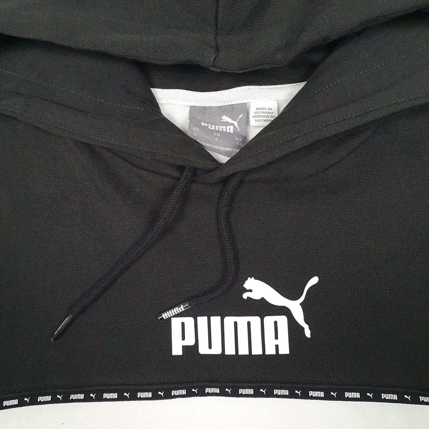 Mens White Puma  Hoodie Jumper