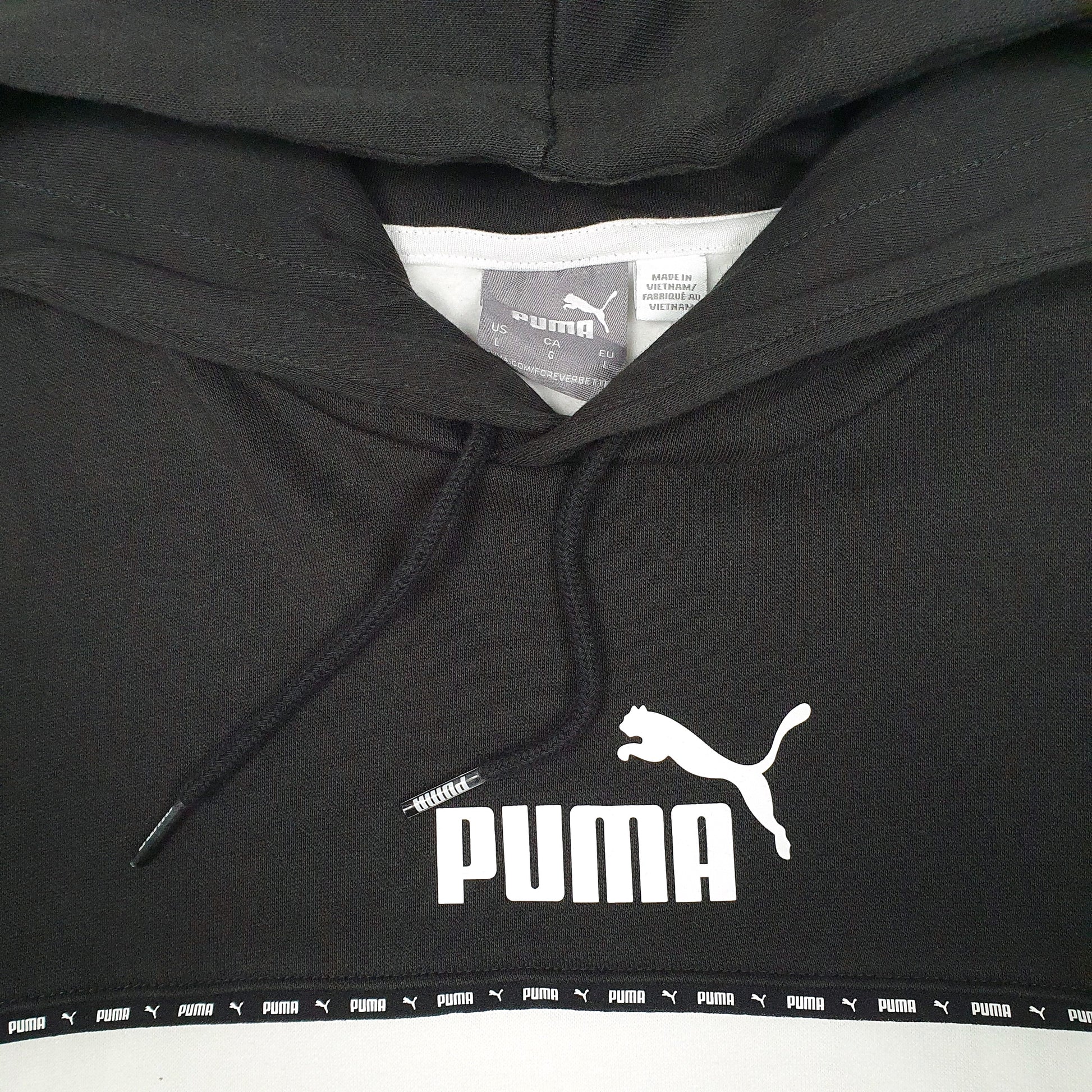 Mens White Puma  Hoodie Jumper