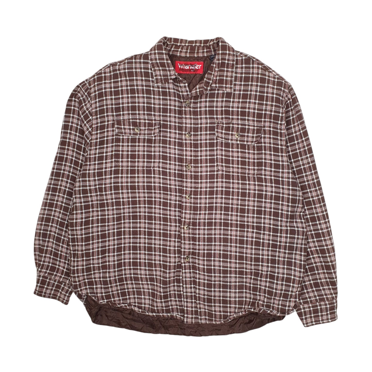 Mens Brown Wrangler Quilt Lined Hoodie Coat