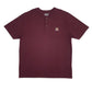 Mens Burgundy Carhartt Henley Short Sleeve T Shirt