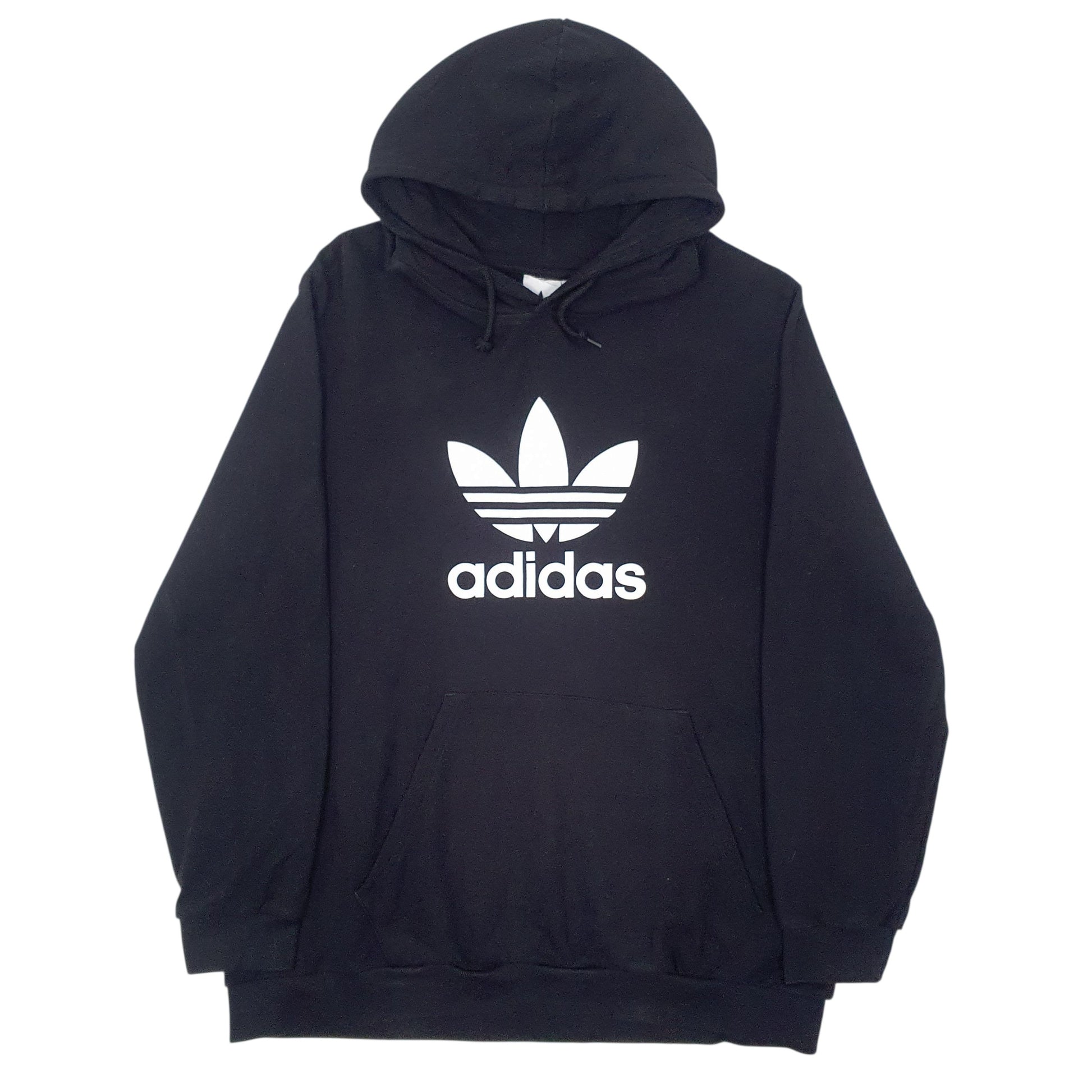 Mens Black Adidas Spellout Hoodie Jumper