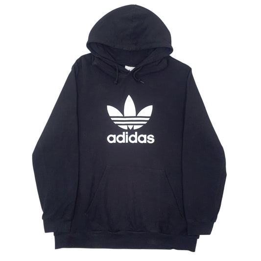 Mens Black Adidas Spellout Hoodie Jumper