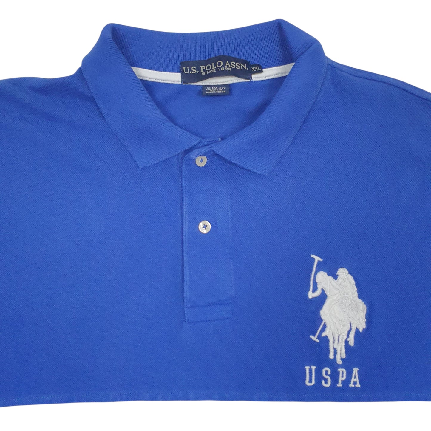 Mens Blue US Polo Assn Slim Fit  Polo Shirt