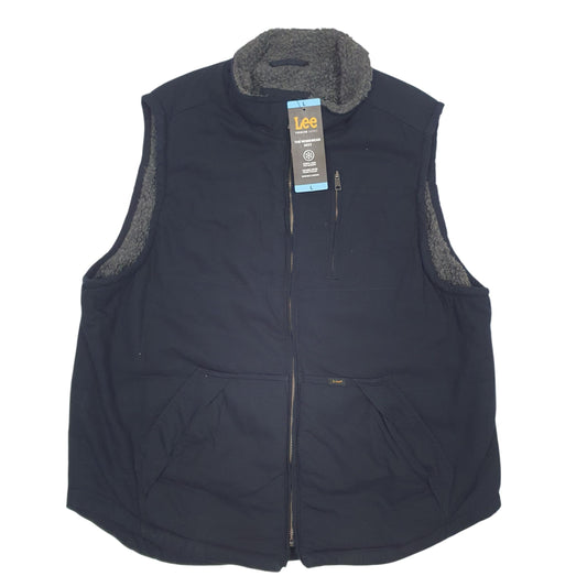 Mens Black Lee Workwear Fleece Lined  Coat