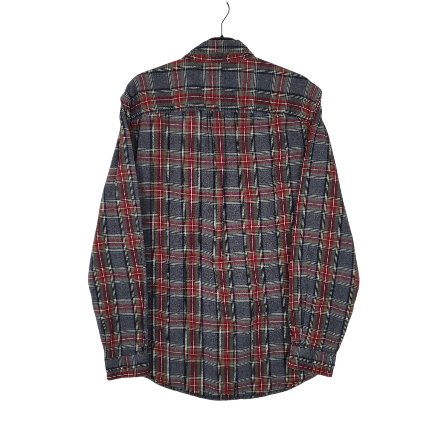 Mens Grey L.L.Bean Thick Flannel Plaid  Shirt