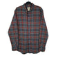Mens Grey L.L.Bean Thick Flannel Plaid Long Sleeve Shirt